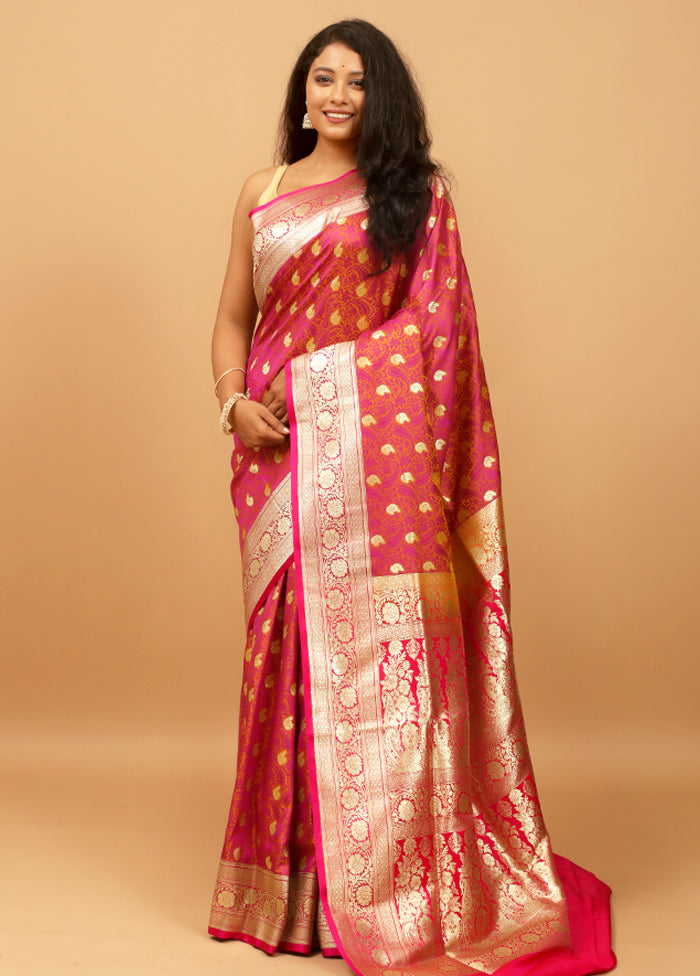 Yellow Tanchoi Silk Saree With Blouse Piece