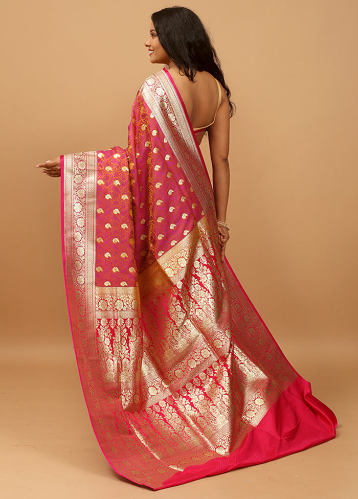 Yellow Tanchoi Silk Saree With Blouse Piece