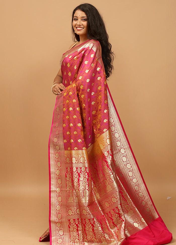 Yellow Tanchoi Silk Saree With Blouse Piece