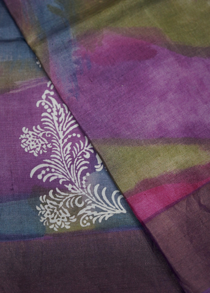 Purple Tussar Pure Silk Saree With Blouse Piece - Indian Silk House Agencies