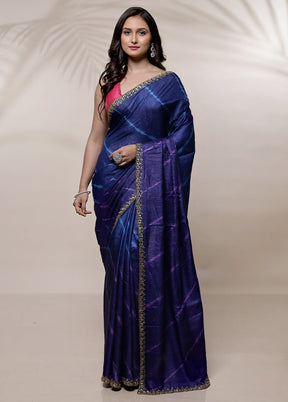 Blue Tussar Pure Silk Saree With Blouse Piece - Indian Silk House Agencies