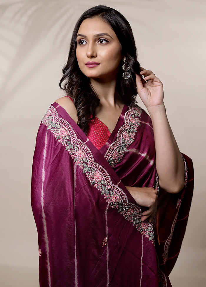 Pink Tussar Pure Silk Saree With Blouse Piece - Indian Silk House Agencies