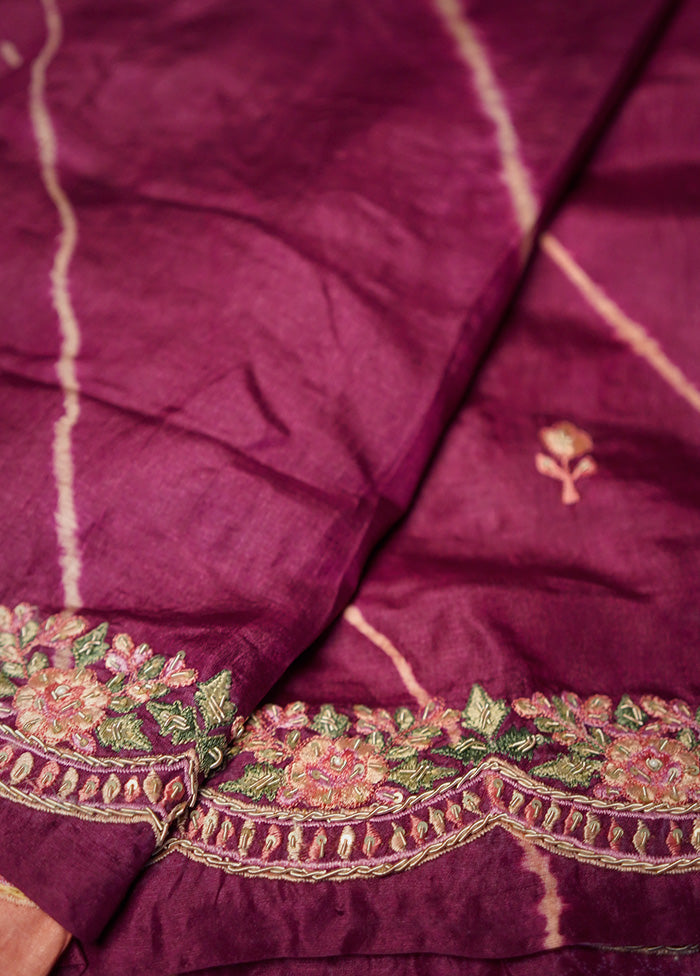 Pink Tussar Pure Silk Saree With Blouse Piece - Indian Silk House Agencies