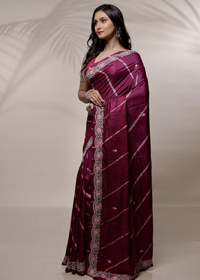 Pink Tussar Pure Silk Saree With Blouse Piece - Indian Silk House Agencies