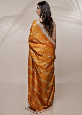 Orange Tussar Pure Silk Saree With Blouse Piece - Indian Silk House Agencies