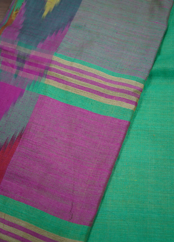 Green Tussar Silk Saree With Blouse Piece - Indian Silk House Agencies