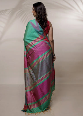 Green Tussar Silk Saree With Blouse Piece - Indian Silk House Agencies