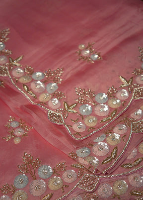 Pink Pure Organza Saree With Blouse Piece - Indian Silk House Agencies