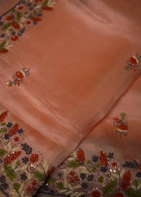 Pink Pure Organza Saree With Blouse Piece - Indian Silk House Agencies