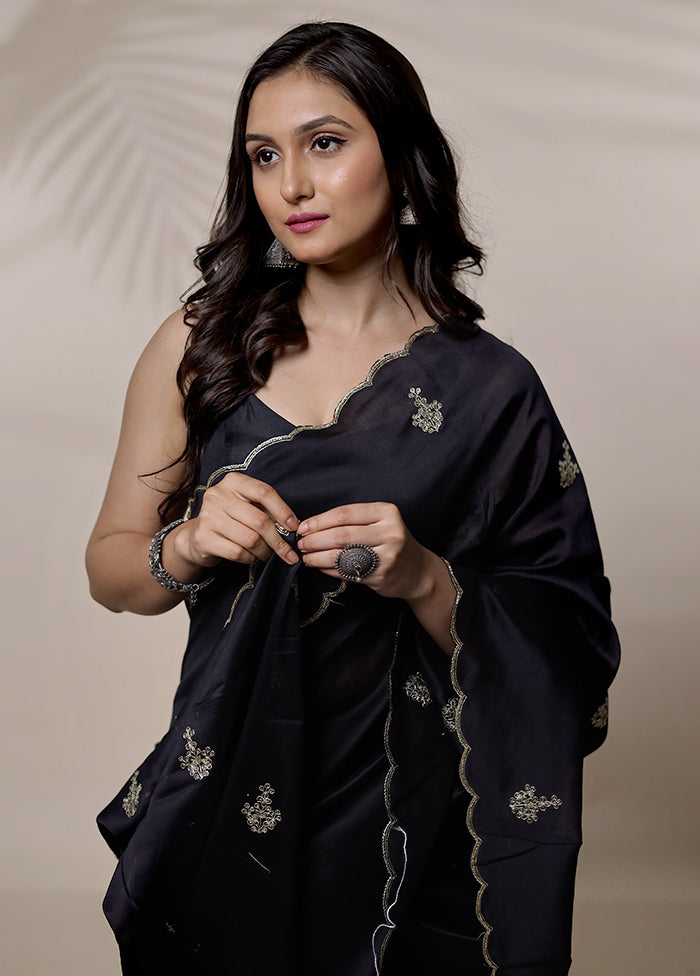 Black Organza Saree With Blouse Piece - Indian Silk House Agencies