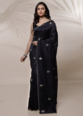 Black Organza Saree With Blouse Piece - Indian Silk House Agencies