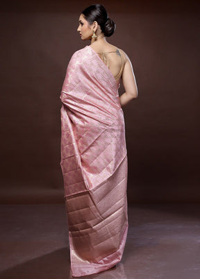 Pink Dupion Pure Silk Saree With Blouse Piece - Indian Silk House Agencies