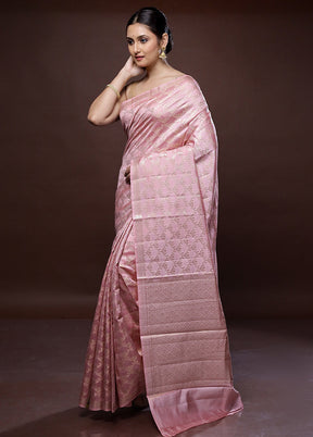 Pink Dupion Pure Silk Saree With Blouse Piece - Indian Silk House Agencies