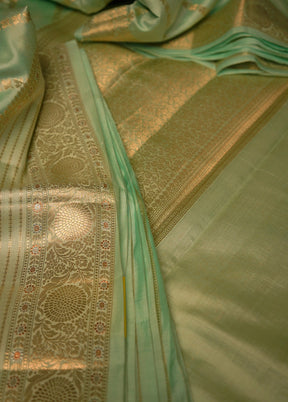 Green Dupion Pure Silk Saree With Blouse Piece - Indian Silk House Agencies