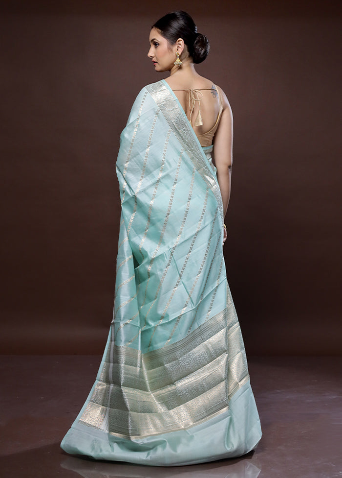 Green Dupion Pure Silk Saree With Blouse Piece - Indian Silk House Agencies