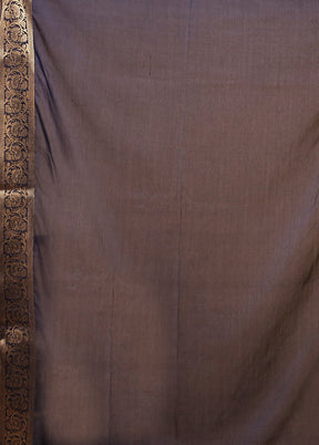 Blue Dupion Silk Saree With Blouse Piece