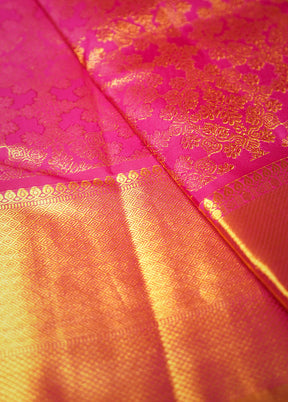 Pink Kanchipuram Pure Silk Saree With Blouse Piece - Indian Silk House Agencies