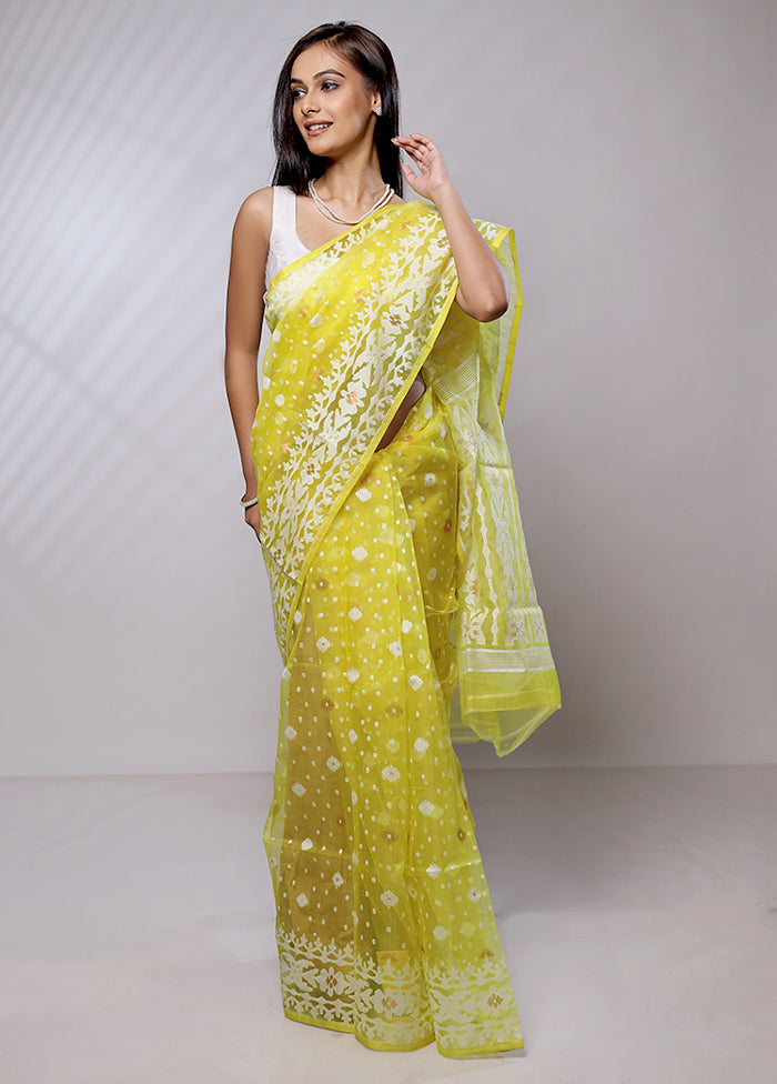 Yellow Tant Pure Cotton Saree Without Blouse Piece