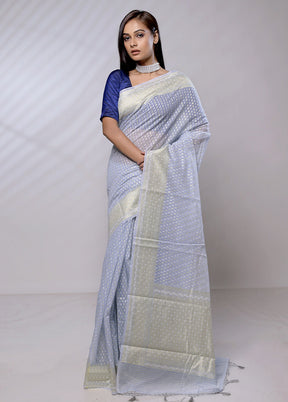 Blue Pure Cotton Saree With Blouse Piece