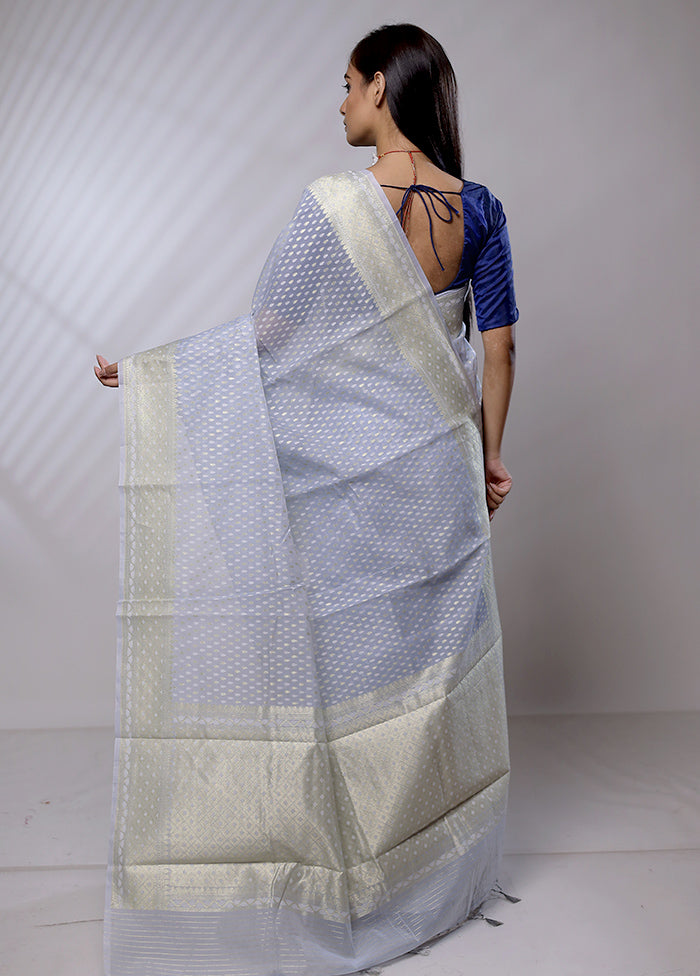 Blue Pure Cotton Saree With Blouse Piece