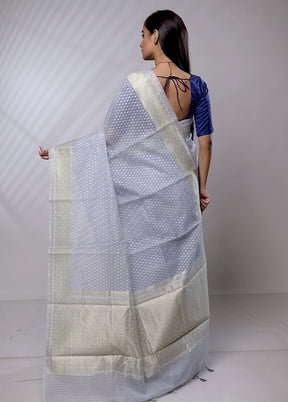 Blue Pure Cotton Saree With Blouse Piece