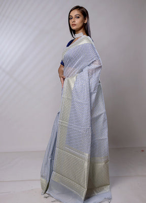 Blue Pure Cotton Saree With Blouse Piece