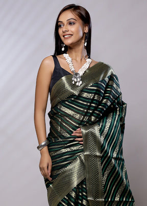 Green Pure Cotton Saree With Blouse Piece - Indian Silk House Agencies