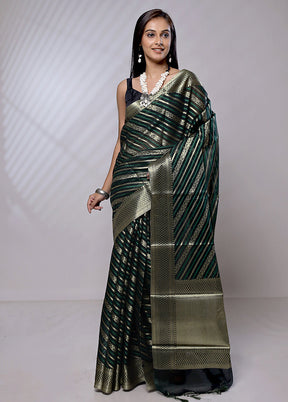 Green Pure Cotton Saree With Blouse Piece - Indian Silk House Agencies