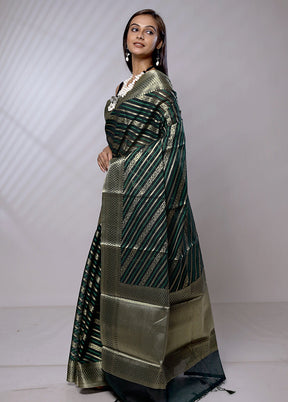 Green Pure Cotton Saree With Blouse Piece - Indian Silk House Agencies