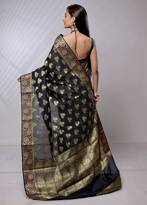 Black Cotton Saree With Blouse Piece - Indian Silk House Agencies