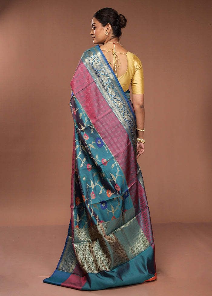 Green Kora Silk Saree With Blouse Piece