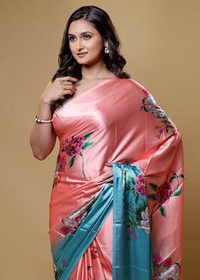 Pink Mysore Silk Saree Without Blouse Piece