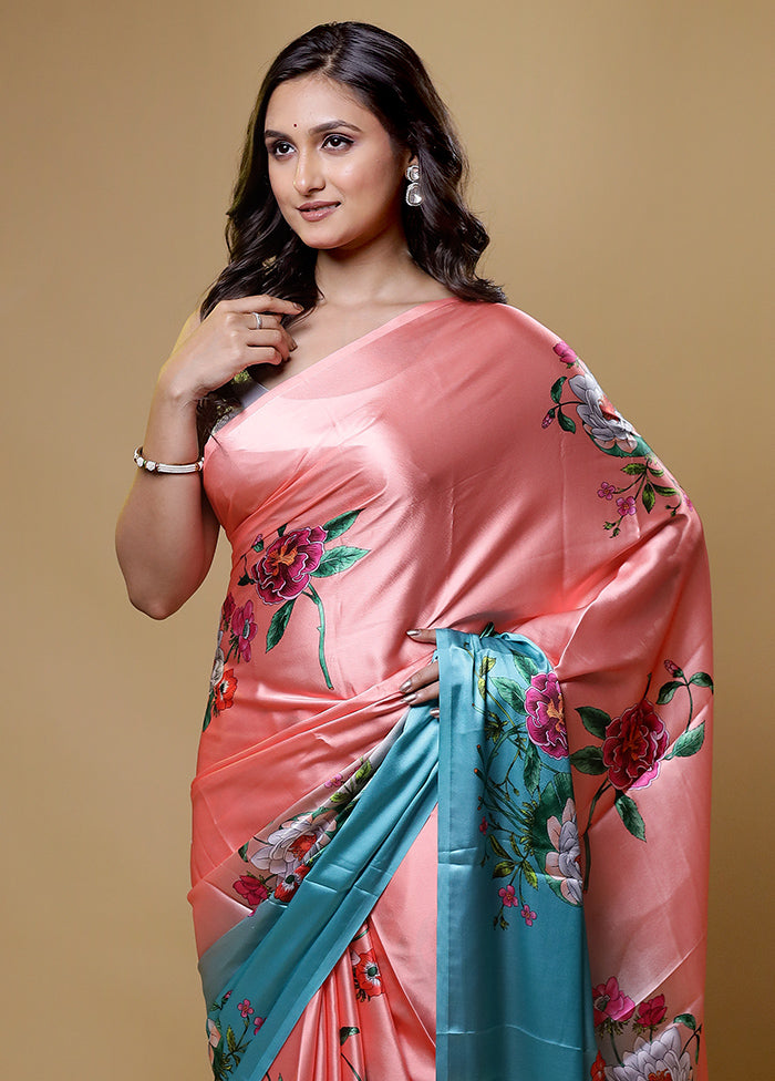 Pink Mysore Silk Saree Without Blouse Piece