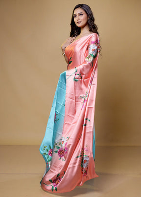 Pink Mysore Silk Saree Without Blouse Piece