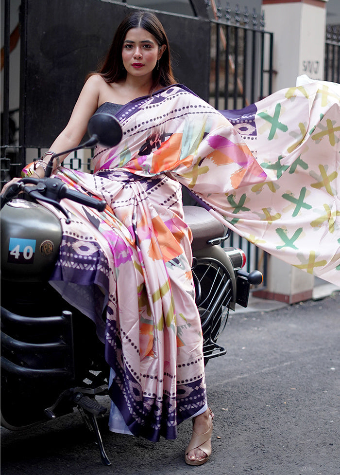 Pink Mysore Silk Saree Without Blouse Piece - Indian Silk House Agencies