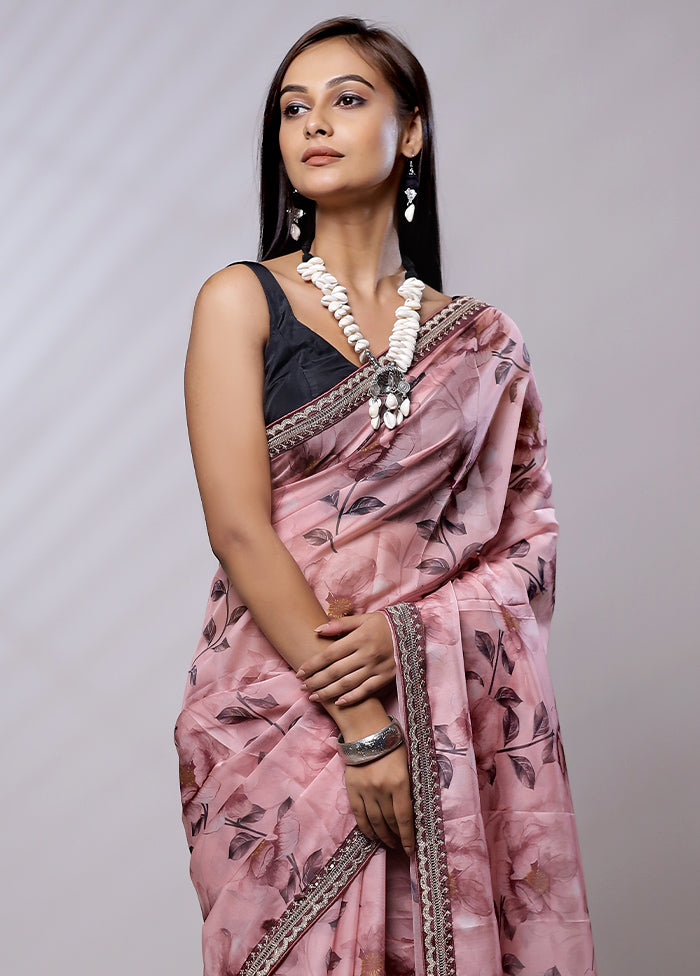 Pink Dupion Silk Saree With Blouse Piece - Indian Silk House Agencies