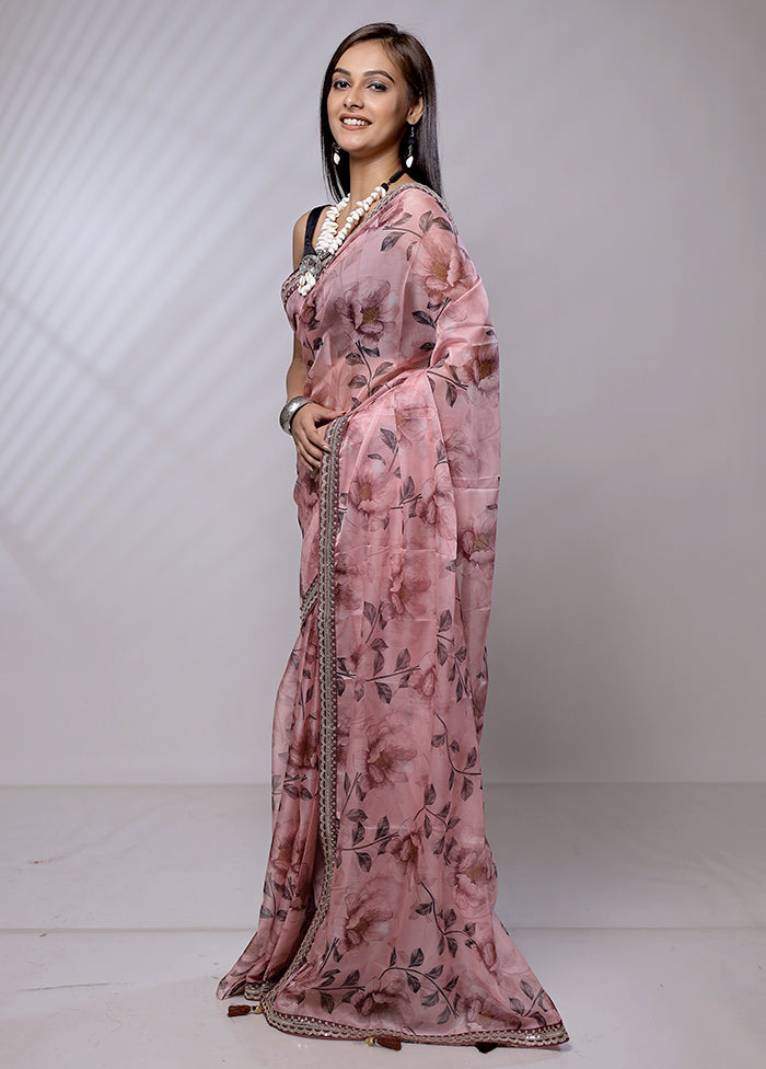 Pink Dupion Silk Saree With Blouse Piece - Indian Silk House Agencies