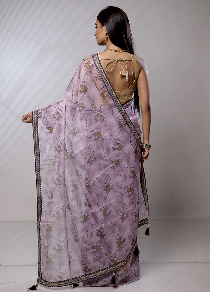 Purple Dupion Silk Saree With Blouse Piece - Indian Silk House Agencies