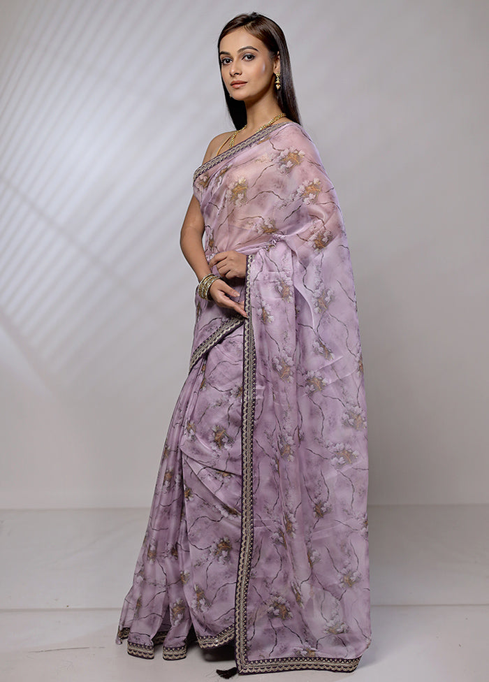 Purple Dupion Silk Saree With Blouse Piece - Indian Silk House Agencies