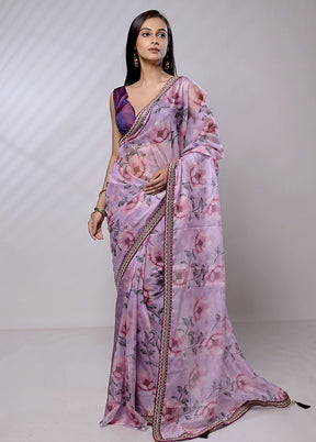 Purple Dupion Silk Saree With Blouse Piece - Indian Silk House Agencies