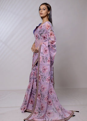 Purple Dupion Silk Saree With Blouse Piece - Indian Silk House Agencies