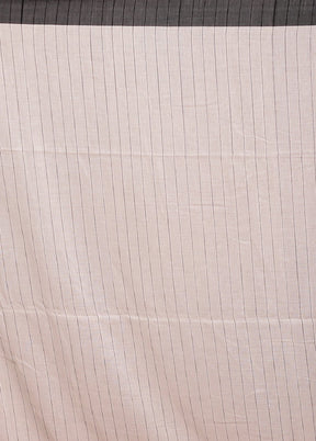 White Pure Cotton Saree With Blouse Piece