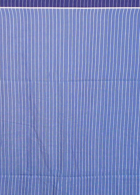 Blue Khadi Cotton Saree With Blouse Piece