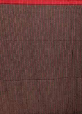 Black Pure Cotton Saree With Blouse Piece