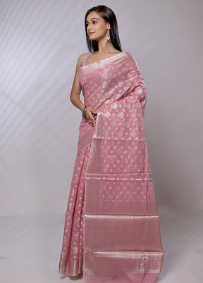 Pink Pure Cotton Saree With Blouse Piece - Indian Silk House Agencies