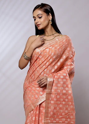 Pink Cotton Saree With Blouse Piece