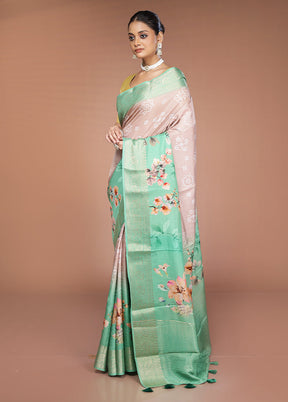 Multicolor Dupion Silk Saree With Blouse Piece