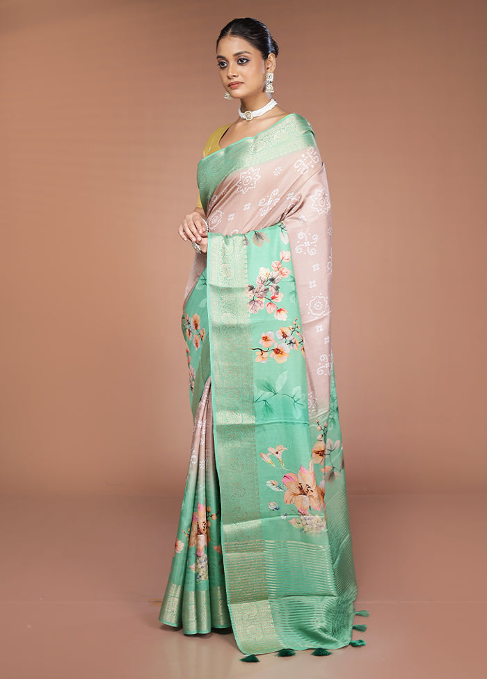 Multicolor Dupion Silk Saree With Blouse Piece