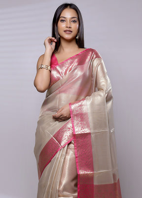 Gold Tissue Silk Saree With Blouse Piece