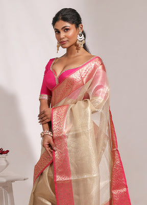 Gold Tissue Silk Saree With Blouse Piece